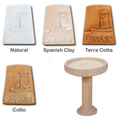 Giannini Garden Bird Bath Outdoor Cast Stone 436 436