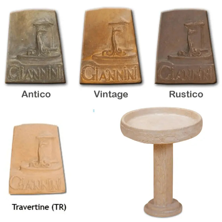 Giannini Garden Bird Bath Outdoor Cast Stone 436 436