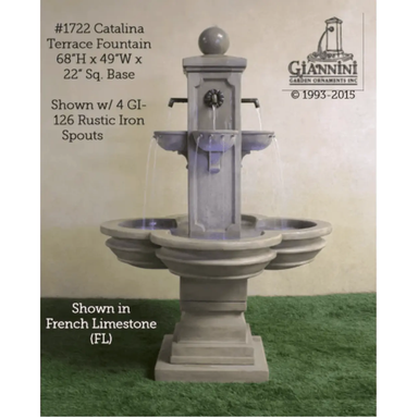 Giannini Garden Catalina Concrete Terrace Outdoor Garden Fountain 1722 1722