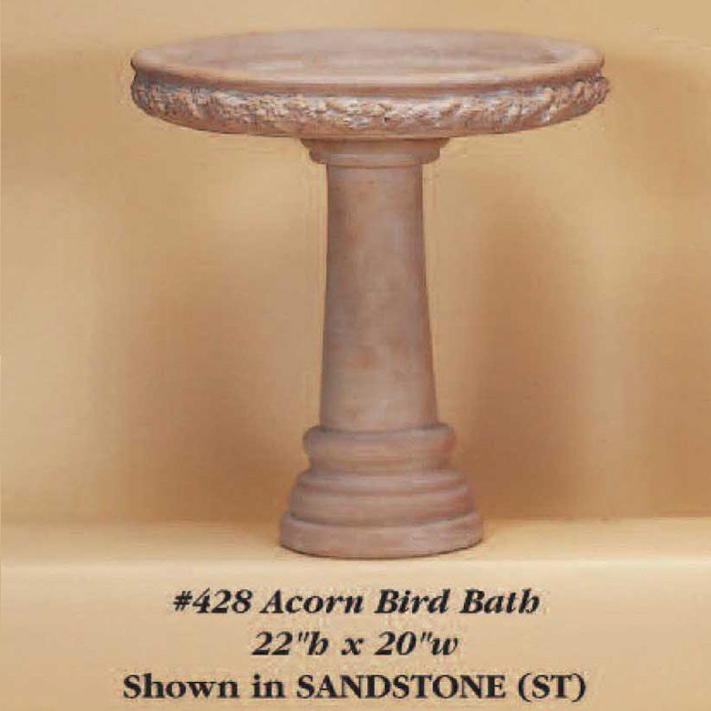 Giannini Garden Outdoor Fountains Giannini Garden Acorn Bird Bath Outdoor Cast Stone 428