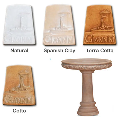 Giannini Garden Outdoor Fountains Acorn / Natural (NAT) / 22"H x 20"W Giannini Garden Acorn Bird Bath Outdoor Cast Stone 428