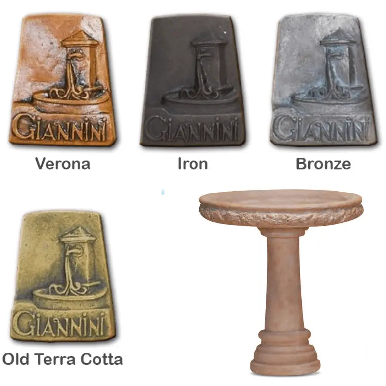 Giannini Garden Outdoor Fountains Acorn / Verona (VR) / 22"H x 20"W Giannini Garden Acorn Bird Bath Outdoor Cast Stone 428