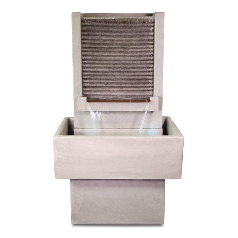 Giannini Garden Outdoor Fountains Brentwood / Two Tone (TT) / 60"H x 34"W x 25"D Giannini Garden Brentwood Two Tone Short Concrete Outdoor Fountain with Base 1765