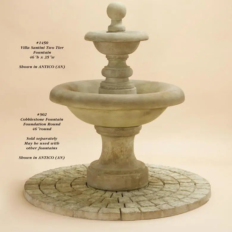 Giannini Garden Outdoor Fountains Giannini Garden Cobblestone Fountain Foundation 46" Round #902