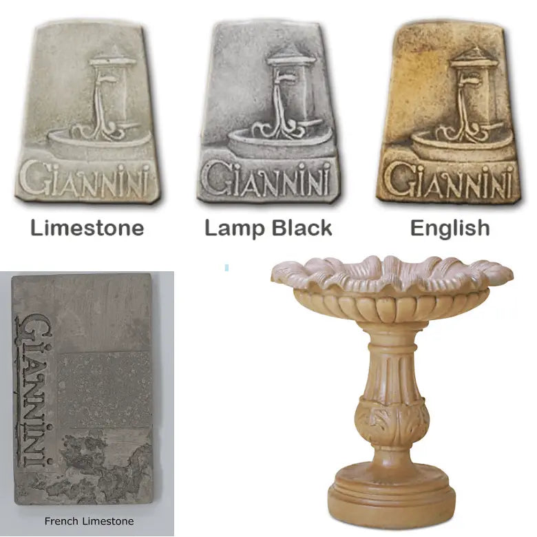 Giannini Garden Outdoor Fountains Corsica / Limestone (LS) / 35"H x 33"W Giannini Garden Corsica Bird Bath Outdoor Cast Stone 2151