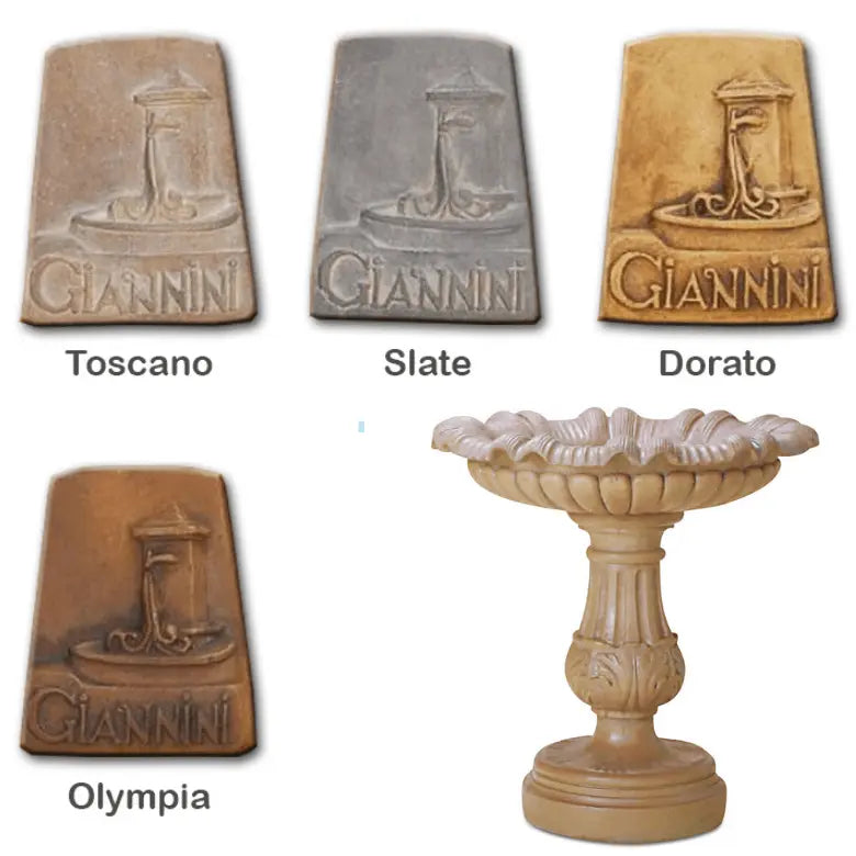 Giannini Garden Outdoor Fountains Corsica / Toscano (TO) / 35"H x 33"W Giannini Garden Corsica Bird Bath Outdoor Cast Stone 2151