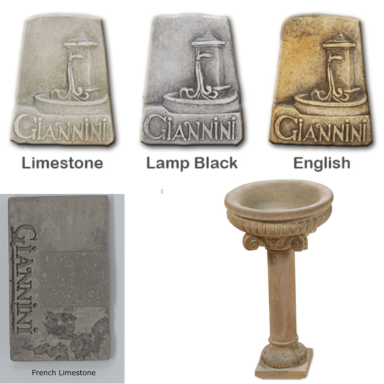 Giannini Garden Outdoor Fountains Dafne / Limestone (LS) / 27"H x 16"W Giannini Garden Dafne Bird Bath Outdoor Cast Stone 435