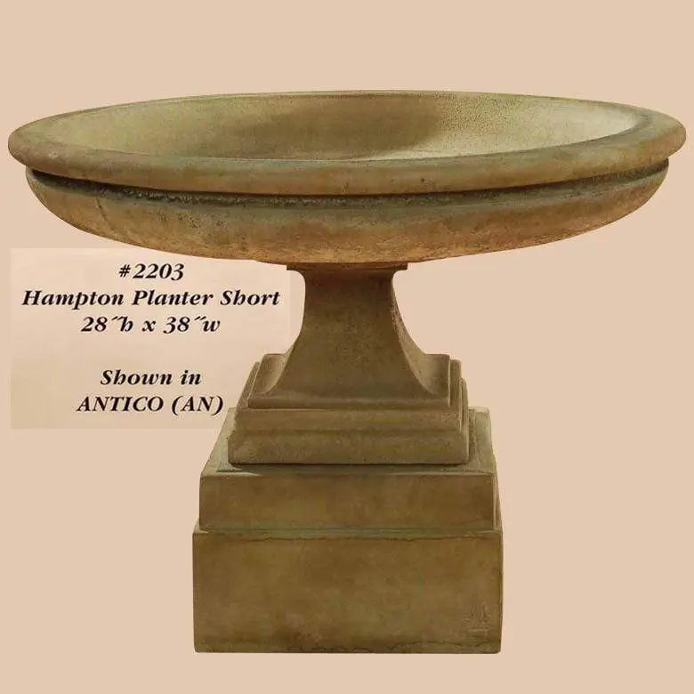 Giannini Garden Outdoor Fountains Giannini Garden Hampton Planter Short Bird Bath Outdoor Cast Stone 2203