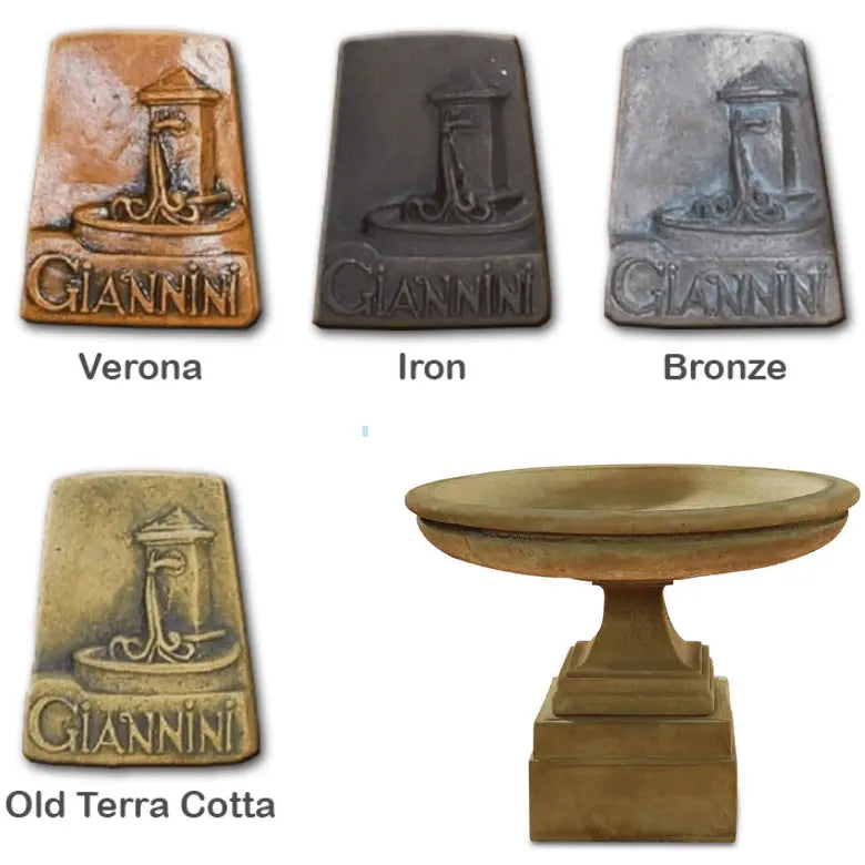 Giannini Garden Outdoor Fountains Hampton Planter Short / Verona (VR) / 28"H x 38"W Giannini Garden Hampton Planter Short Bird Bath Outdoor Cast Stone 2203