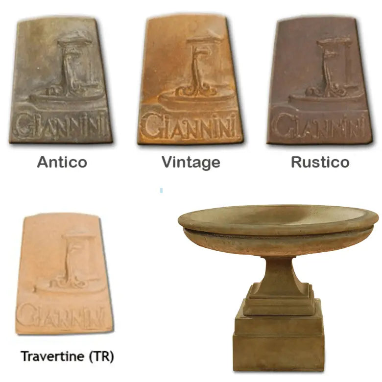 Giannini Garden Outdoor Fountains Hampton Planter Short / Vintage (VT) / 28"H x 38"W Giannini Garden Hampton Planter Short Bird Bath Outdoor Cast Stone 2203