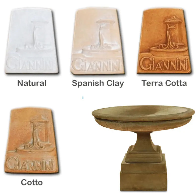 Giannini Garden Outdoor Fountains Hampton Planter Short / Natural (NAT) / 28"H x 38"W Giannini Garden Hampton Planter Short Bird Bath Outdoor Cast Stone 2203