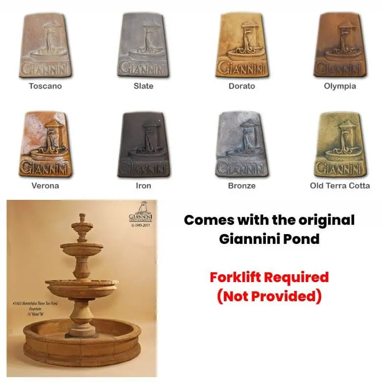 Giannini Garden Outdoor Fountains Giannini Garden Montefalco Three Tier Pond Fountain 1603