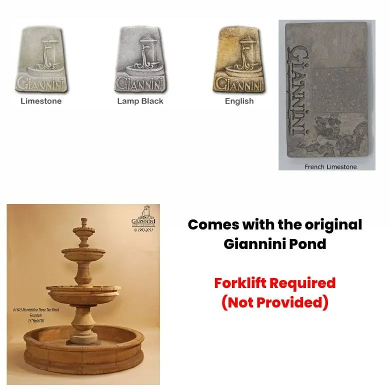 Giannini Garden Outdoor Fountains Giannini Garden Montefalco Three Tier Pond Fountain 1603