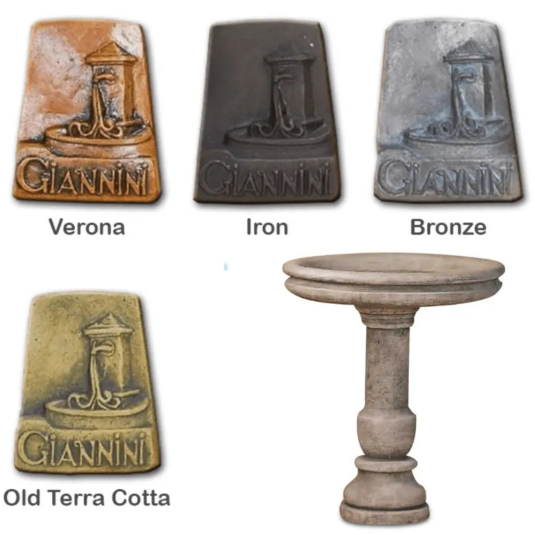 Giannini Garden Outdoor Fountains Mosaic / Verona (VR) / 23"H x 20"W Giannini Garden Mosaic Bird Bath Outdoor Cast Stone 431