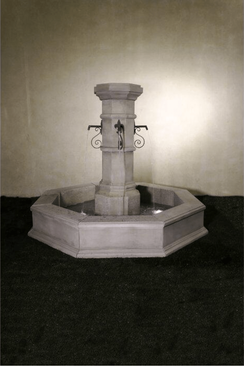 Giannini Garden Outdoor Fountains Giannini Garden Octavius Column French Limestone Concrete Outdoor Fountain 1731