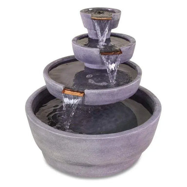 Giannini Garden Outdoor Fountains Piatti / Greystone / 31"H x 32"W x 32"D Giannini Garden Piatti Greystone Concrete Outdoor Fountain 1746