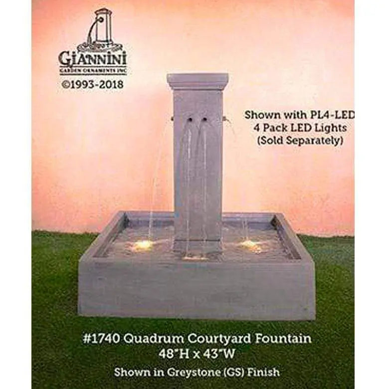 Giannini Garden Outdoor Fountains Quadrum / Greystone / 48" H x 43" W Giannini Garden Quadrum Greystone Concrete Courtyard Outdoor Fountain 1740