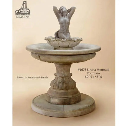 Giannini Garden Outdoor Fountains Giannini Garden Sirena Mermaid Concrete Outdoor Fountain 1676