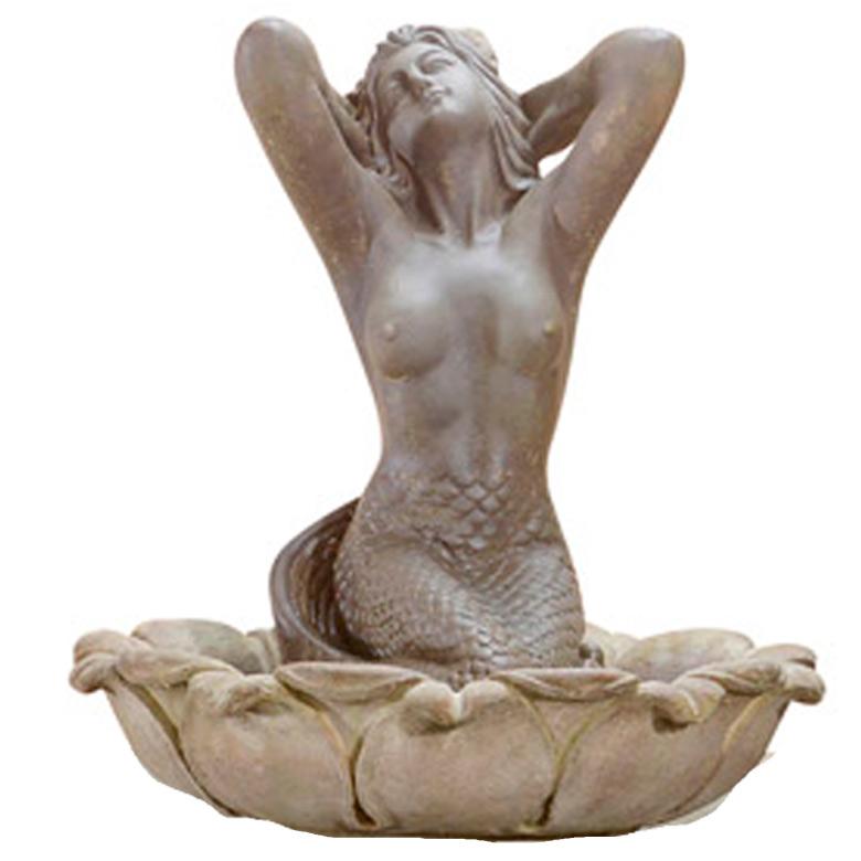 Giannini Garden Outdoor Fountains Sirena Mermaid / Antico (AN) / Sirena Mermaid 1676 Ornament Replacement Piece (Fountain & Pump Not Included) Giannini Garden Sirena Mermaid Concrete Outdoor Fountain 1676 REPLACEMENT PART