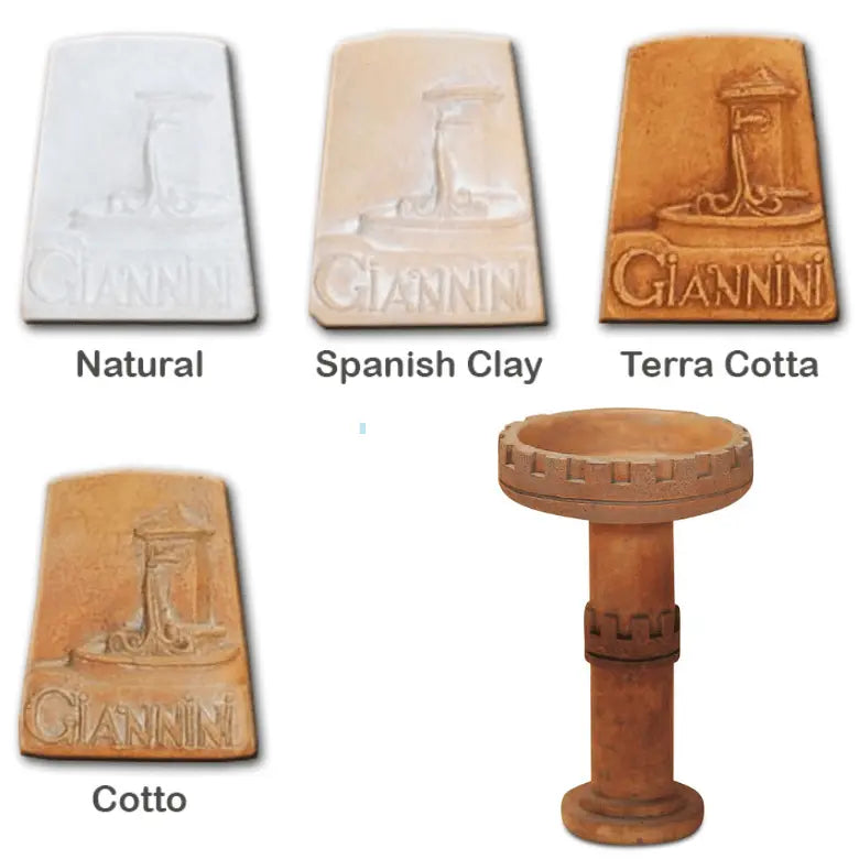 Giannini Garden Gothic Bird Bath Outdoor Cast Stone 432 432