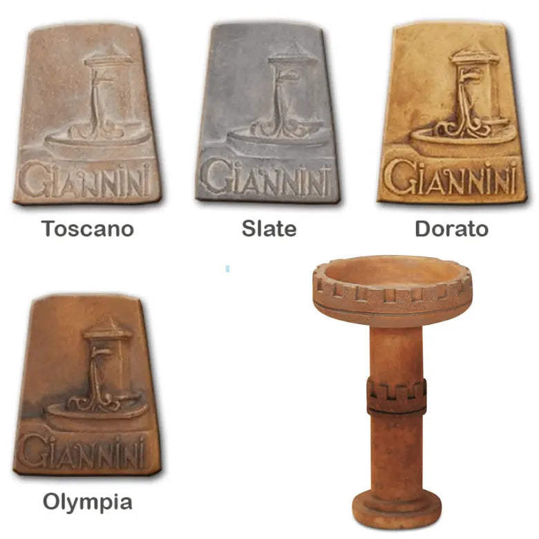 Giannini Garden Gothic Bird Bath Outdoor Cast Stone 432 432