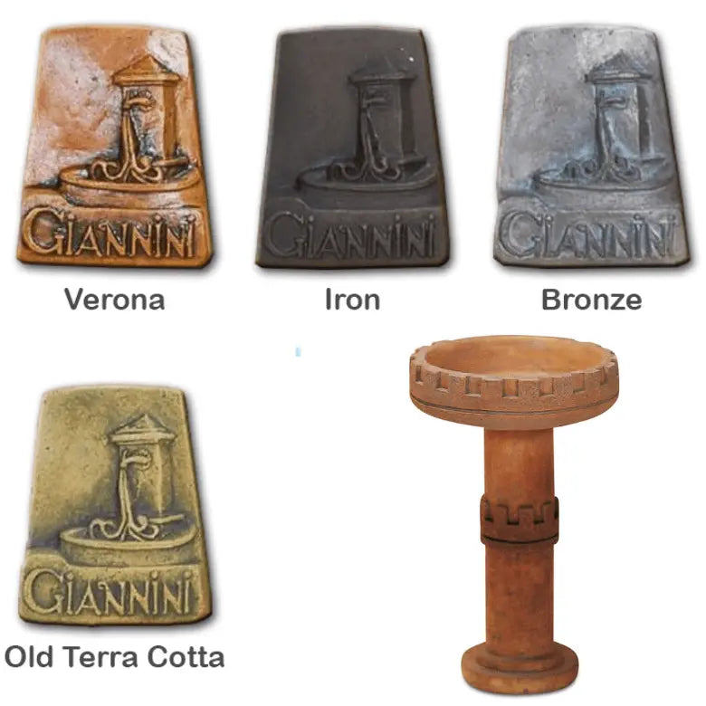 Giannini Garden Gothic Bird Bath Outdoor Cast Stone 432 432