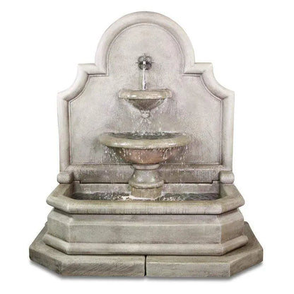 Giannini Garden Grand Venasque Walnut Concrete Wall Outdoor Fountain 1768 1768