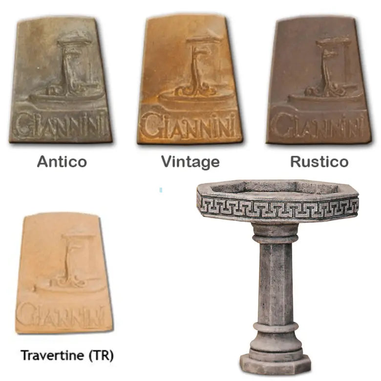 Giannini Garden Labyrinth Bird Bath Outdoor Cast Stone 430 430