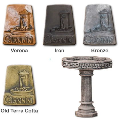Giannini Garden Labyrinth Bird Bath Outdoor Cast Stone 430 430