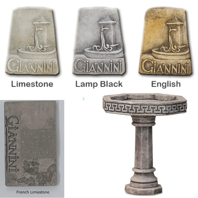 Giannini Garden Labyrinth Bird Bath Outdoor Cast Stone 430 430