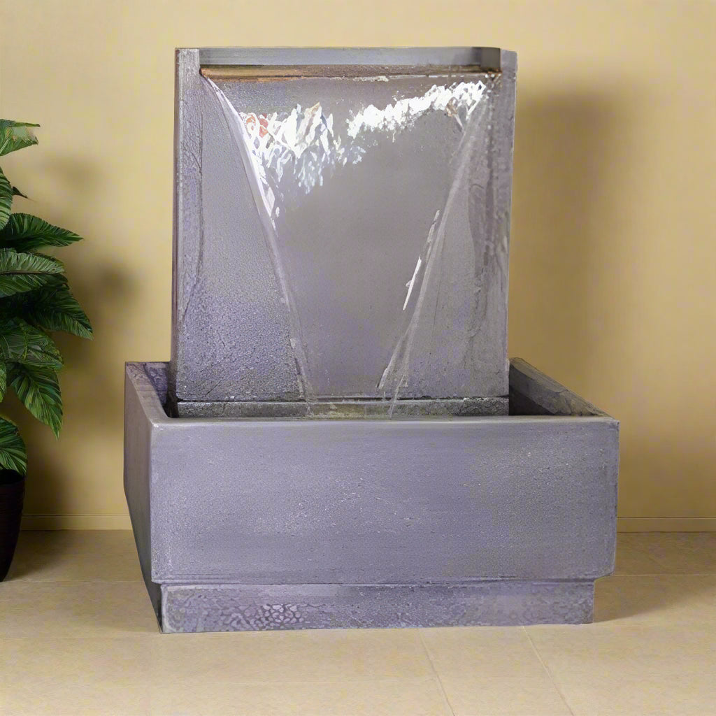 Giannini Garden Lamina Concrete Wall Outdoor Fountain Short 1737