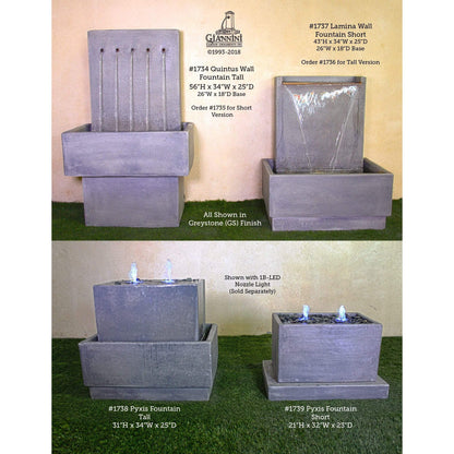 Giannini Garden Lamina Concrete Wall Outdoor Fountain Short 1737