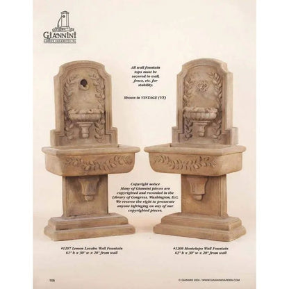 Giannini Garden Lemon Lavado Wall Fountain 1207