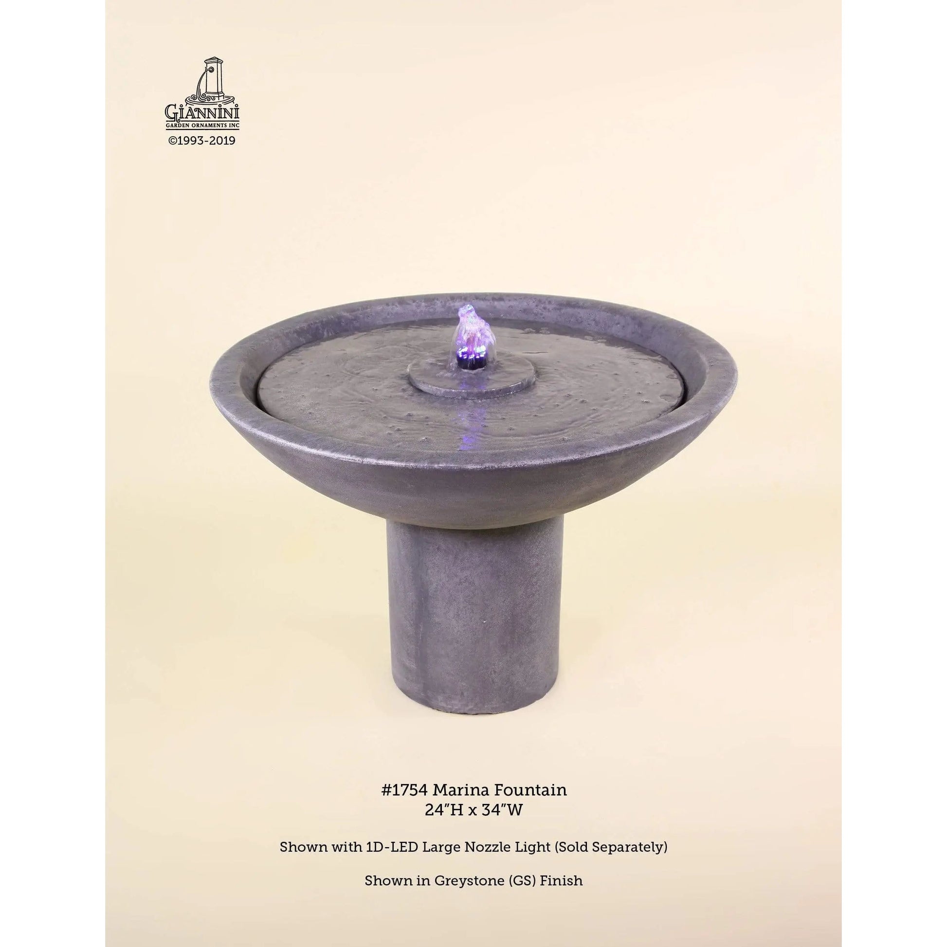 Giannini Garden Marina Greystone Concrete Outdoor Fountain 1754 1754