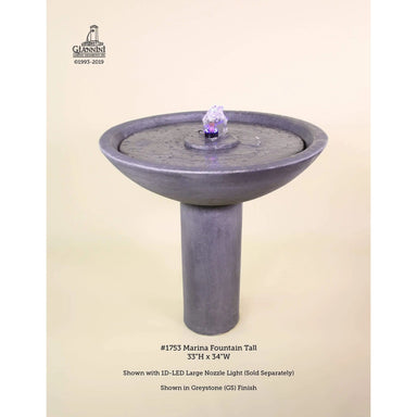 Giannini Garden Marina Greystone Tall Concrete Outdoor Fountain 1753 1753