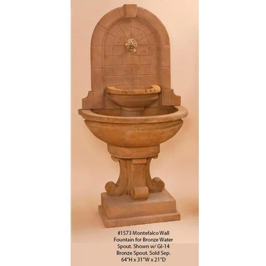 Giannini Garden Montefalco Bronze Water Concrete Wall Outdoor Fountain 1573 1573
