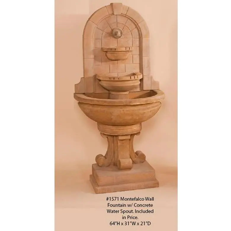 Giannini Garden Montefalco Spout Concrete Wall Outdoor Fountain 1571