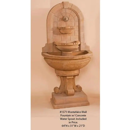 Giannini Garden Montefalco Spout Concrete Wall Outdoor Fountain 1571