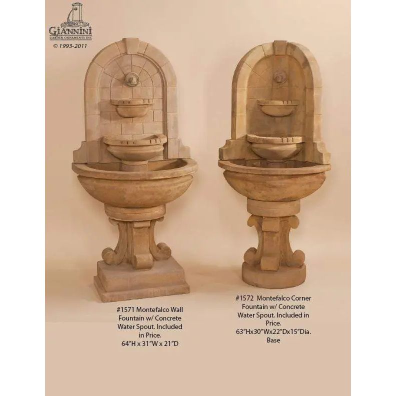 Giannini Garden Montefalco Spout Concrete Wall Outdoor Fountain 1571