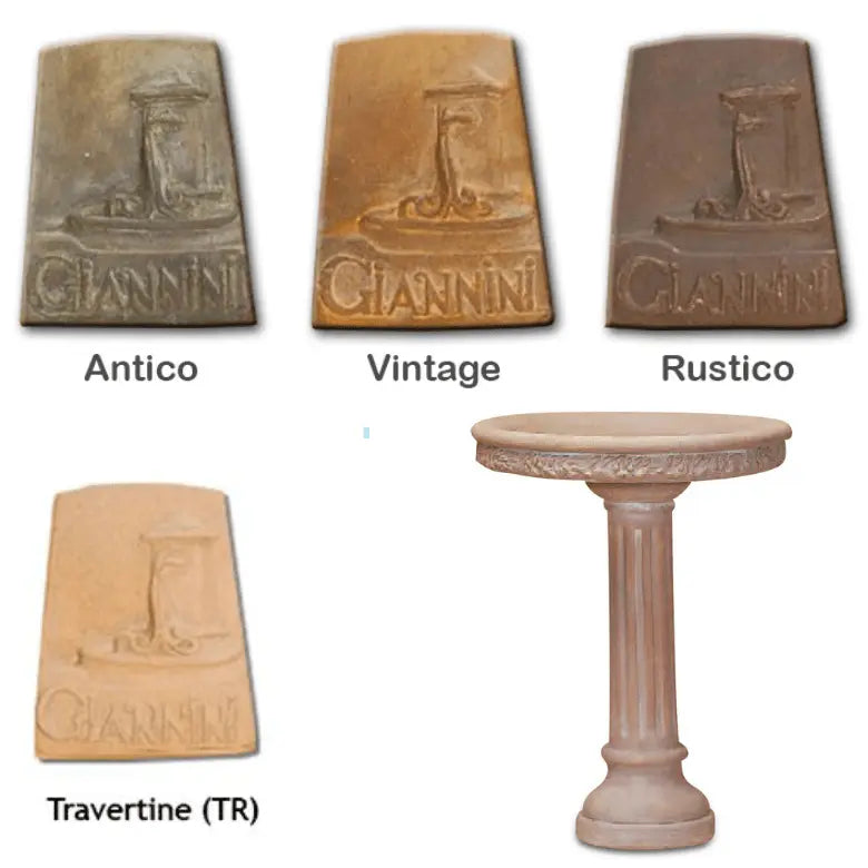 Giannini Garden Oliva Bird Bath Outdoor Cast Stone 429 429