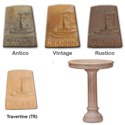 Giannini Garden Oliva Bird Bath Outdoor Cast Stone 429 429