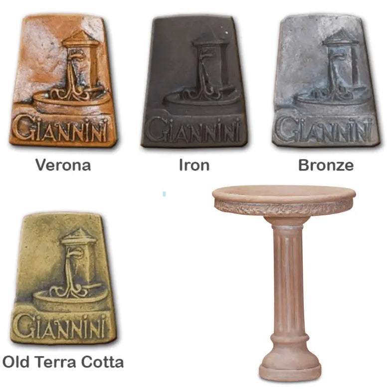 Giannini Garden Oliva Bird Bath Outdoor Cast Stone 429 429