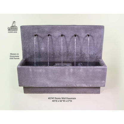 Giannini Garden Penta Concrete Wall Outdoor Fountain 1747