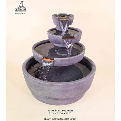 Giannini Garden Piatti Greystone Concrete Outdoor Fountain 1746