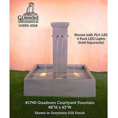 Giannini Garden Quadrum Greystone Concrete Courtyard Outdoor Fountain 1740 1740