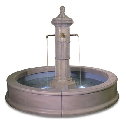 Giannini Garden Robaix Column French Limestone Concrete Outdoor Fountain 1732
