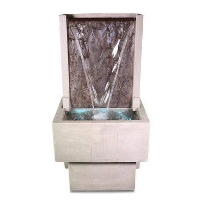 Giannini Garden Slate Two Tone Concrete Spillway Outdoor Fountain 1761 1761