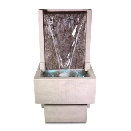 Giannini Garden Slate Two Tone Concrete Spillway Outdoor Fountain 1761 1761