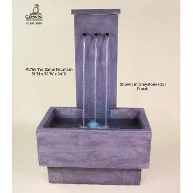 Giannini Garden Tre Rame Greystone Concrete Outdoor Fountain 1766 1766