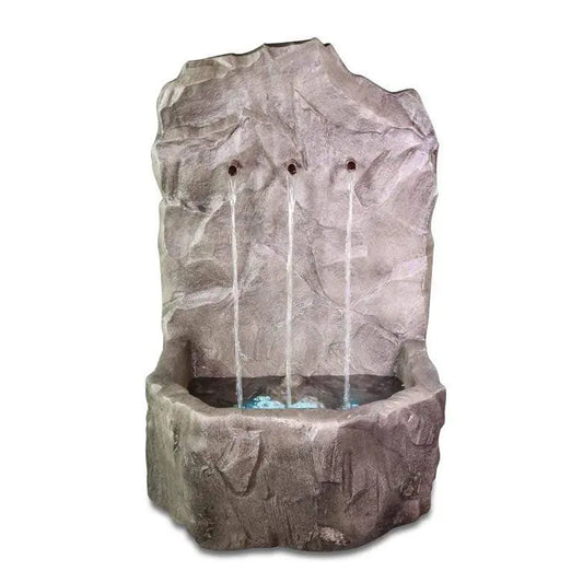Giannini Garden Tribus Walnut Concrete Rock Outdoor Fountain 1762 1762